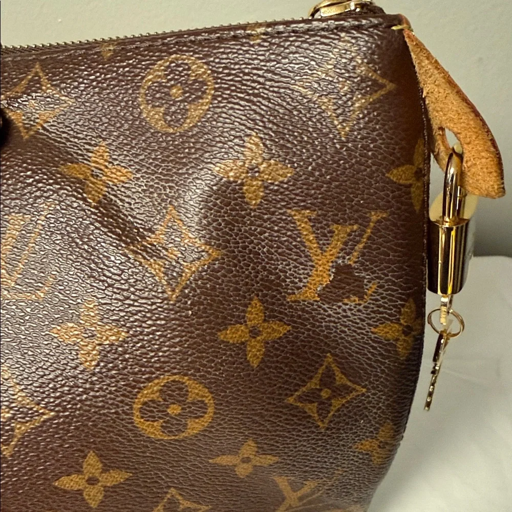 Louis Vuitton Monogram Iena MM Tote Bag Zip Top Shoulder Bag 2016
